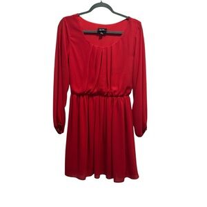 by & by Red Long-Sleeve Scoop-Neck Maxi Dress